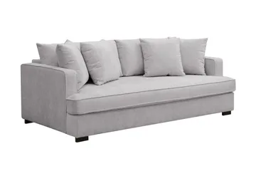 Rossita 3-sits Djup Soffa med hel dyna i Chenille - Trenza 03, Grå Chenille - Möbler - Soffa - 3 sits soffa