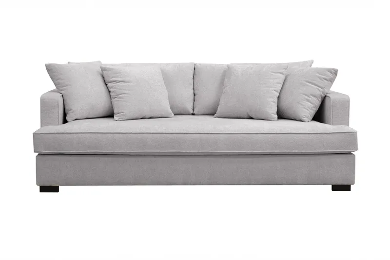 Rossita 3-sits Djup Soffa med hel dyna i Chenille, Trenza 03, Grå Chenille