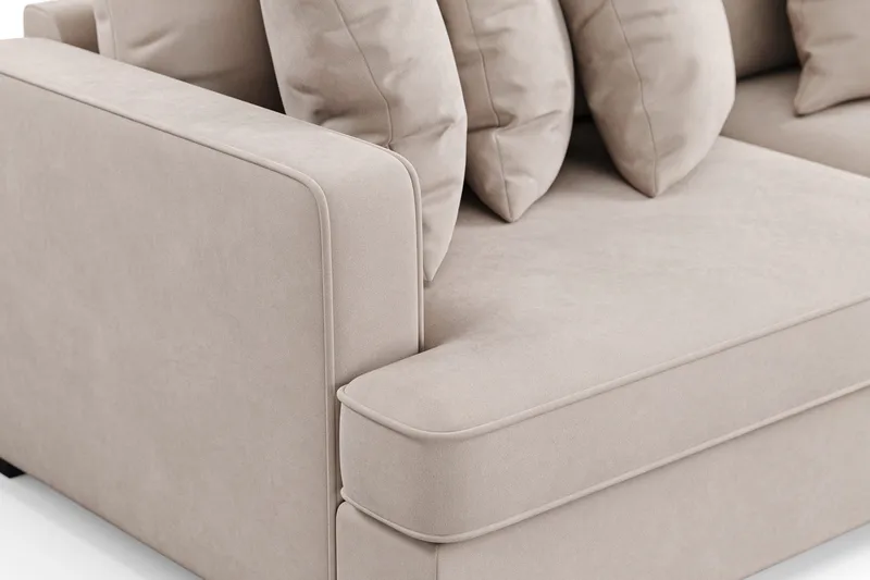 Rossita 4-sits Djup Sammetsoffa - Beige - Möbler - Soffa - Sammetssoffa