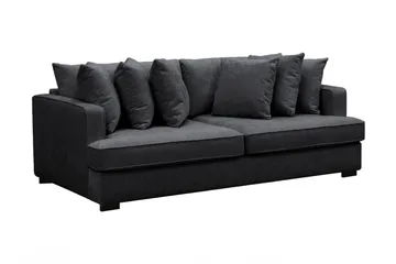 Rossita 4-sits Djup Soffa i Chenille - Trenza 01, Svart Chenille - Möbler - Soffa - 4 sits soffa