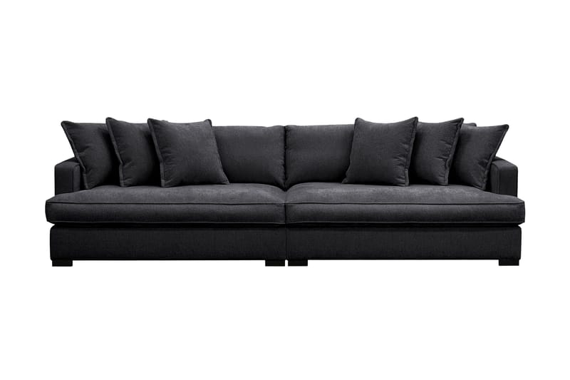 Rossita Lyx 4-sits Extra djup Soffa i Chenille, Trenza 01, Svart Chenille
