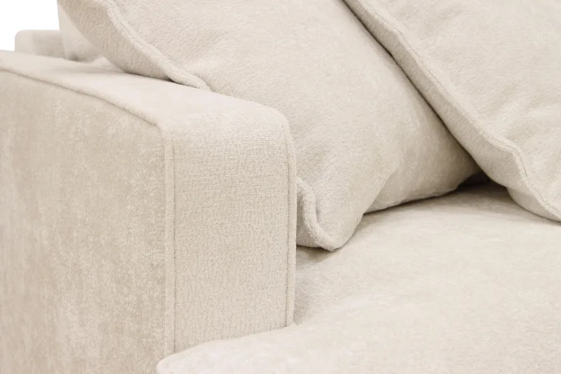 Rossita Lyx 5-sits Högervänd U-formad Extra djup Soffa med Divan och Schäslong i Chenille - Trenza 06, Beige Chenille - Möbler - Soffa - U-soffa