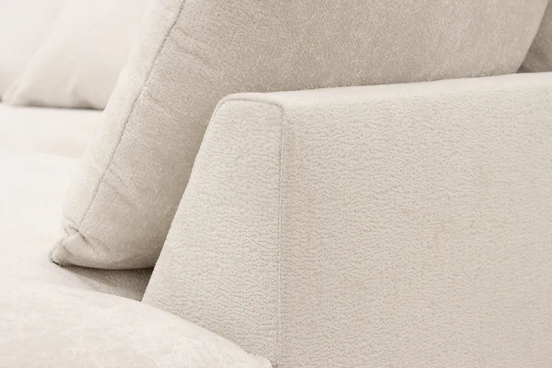Rossita Lyx 5-sits Högervänd U-formad Extra djup Soffa med Divan och Schäslong i Chenille - Trenza 06, Beige Chenille - Möbler - Soffa - U-soffa