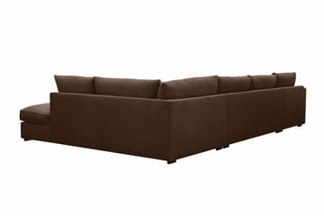 Rossita Lyx 5-sits Högervänd U-formad Extra djup Soffa med Divan och Schäslong i Manchester - Mörkbrun - Möbler - Soffa - U-soffa