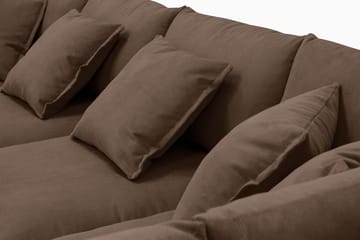 Rossita Lyx 5-sits Högervänd U-formad Extra djup Soffa med Divan och Schäslong i Manchester - Mörkbrun - Möbler - Soffa - U-soffa