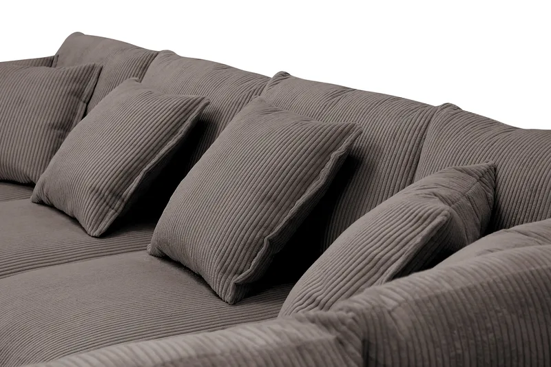 Rossita Lyx 5-sits Högervänd U-formad Extra djup Soffa med Divan och Schäslong i Manchester - Taupe - Möbler - Soffa - U-soffa