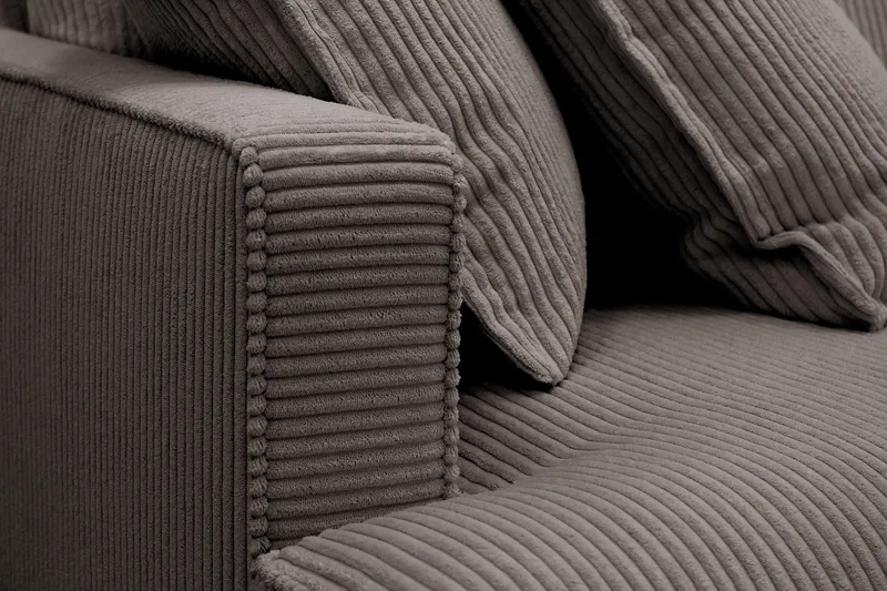 Rossita Lyx 5-sits Högervänd U-formad Extra djup Soffa med Divan och Schäslong i Manchester - Taupe - Möbler - Soffa - U-soffa