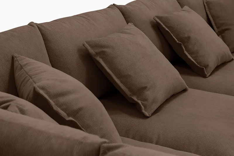 Rossita Lyx 5-sits Vänstervänd U-formad Extra djup Soffa med Divan och Schäslong i Manchester - Mörkbrun - Möbler - Soffa - U-soffa