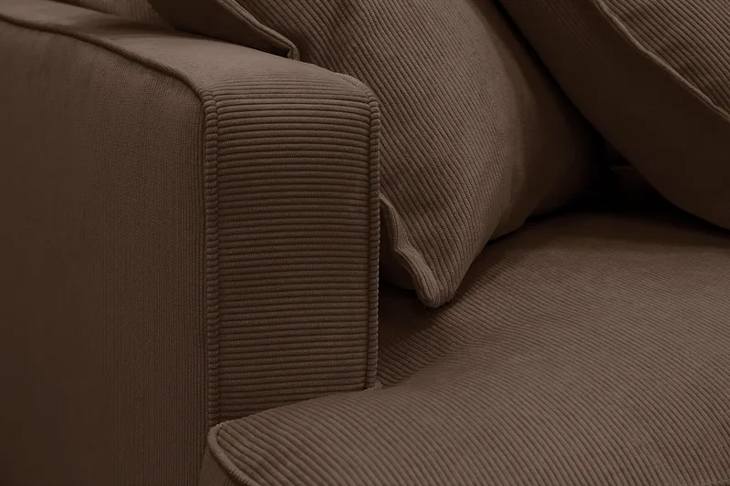 Rossita Lyx 6-sits Högervänd U-formad Extra djup Soffa med Divan och Schäslong i Manchester - Mörkbrun - Möbler - Soffa - U-soffa