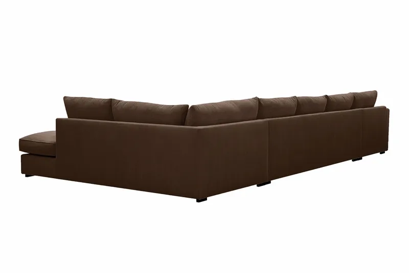 Rossita Lyx 6-sits Högervänd U-formad Extra djup Soffa med Divan och Schäslong i Manchester - Mörkbrun - Möbler - Soffa - U-soffa