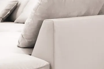 Rossita Lyx 6-sits Högervänd U-formad Extra djup Soffa med Divan och Schäslong i Sammet - Beige - Möbler - Soffa - U-soffa