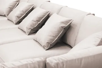 Rossita Lyx 6-sits Högervänd U-formad Extra djup Soffa med Divan och Schäslong i Sammet - Beige - Möbler - Soffa - U-soffa