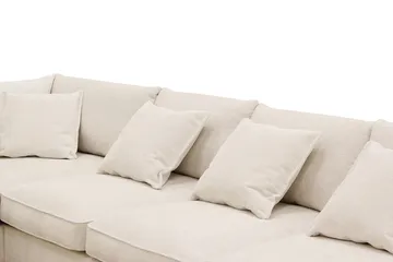 Rossita Lyx 6-sits Vänstervänd U-formad Extra djup Soffa med Divan och Schäslong i Chenille - Trenza 06, Beige Chenille - Möbler - Soffa - U-soffa