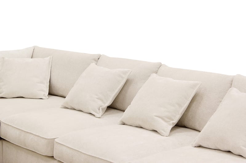 Rossita Lyx 6-sits Vänstervänd U-formad Extra djup Soffa med Divan och Schäslong i Chenille - Trenza 06, Beige Chenille - Möbler - Soffa - U-soffa