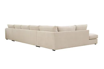 Rossita Lyx 6-sits Vänstervänd U-formad Extra djup Soffa med Divan och Schäslong i Chenille - Trenza 06, Beige Chenille - Möbler - Soffa - U-soffa