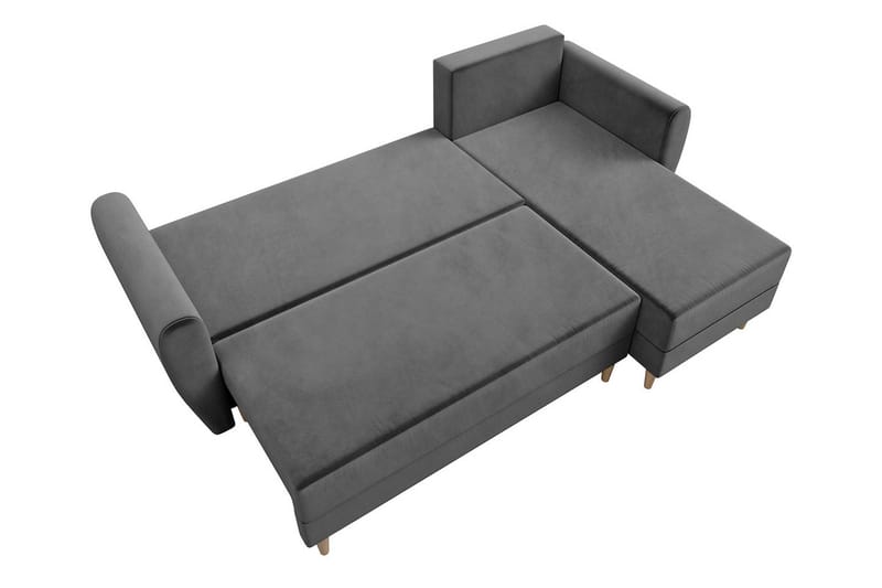 Bornalle 3-sits L-formad Bäddsoffa 130x200 cm med Förvaring i Sammet - Gul - Möbler - Soffa - Bäddsoffa - Bäddsoffa divan
