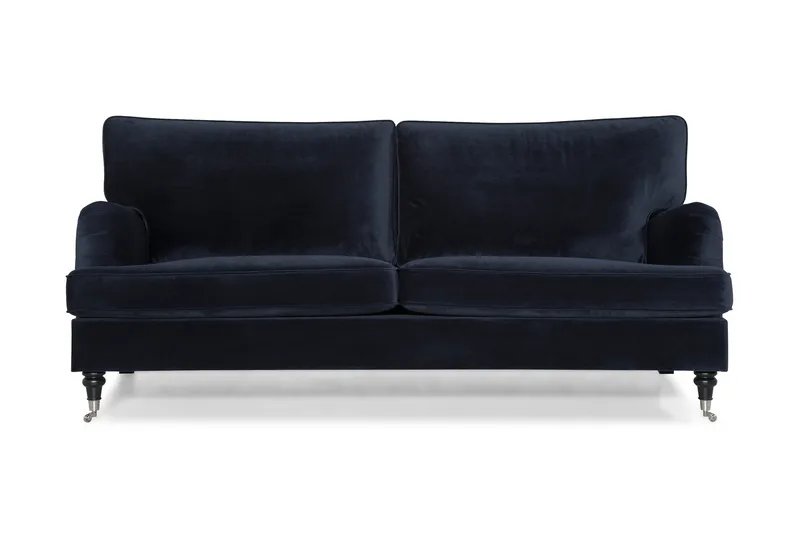 Howard soffa utan divan & schäslong Bloomington Howard Classic Sammetssoffa 3,5-sits Vera 4, Blå Sammet