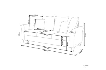 Paretti Soffa Sammet - Svart - Möbler - Soffa - Sammetssoffa