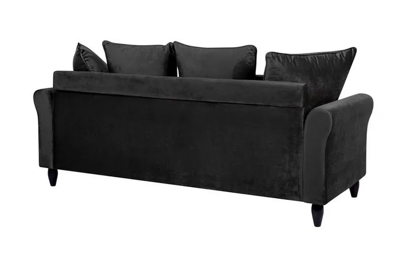 Paretti Soffa Sammet - Svart - Möbler - Soffa - Sammetssoffa