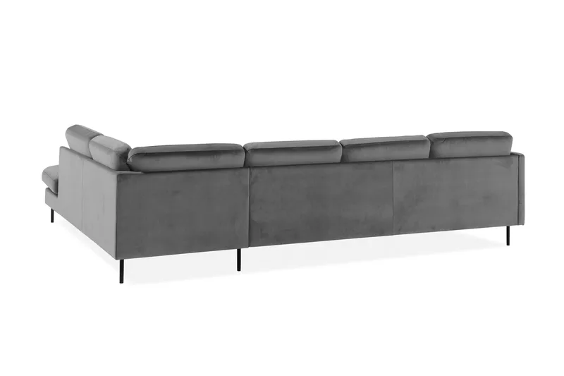 Teodin U-soffa med Divan Sammet Vänster - Ljusgrå - Möbler - Soffa - Sammetssoffa