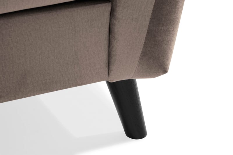 Trend 3-sits Rektangulär Sammetssoffa med Svängda Armstöd - Taupe - Möbler - Soffa - Sammetssoffa