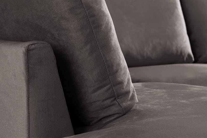 Trend 4-sits Vänstervänd U-formad Soffa med Divan och Schäslong i Sammet - Mörkgrå - Möbler - Soffa - Sammetssoffa