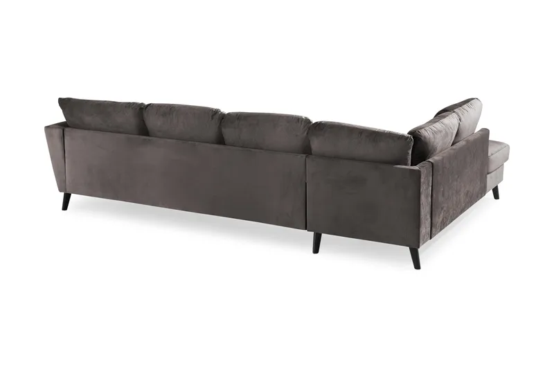 Trend 4-sits Vänstervänd U-formad Soffa med Divan och Schäslong i Sammet - Mörkgrå - Möbler - Soffa - Sammetssoffa