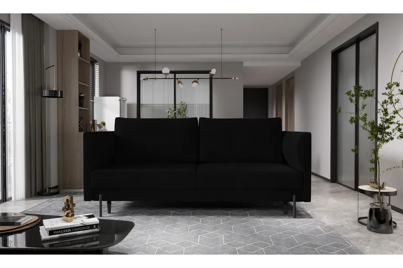 Zerlo 3-sits Soffa, Svart