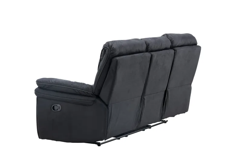 Saranda 3-sits Reclinersoffa 228 cm i Konstläder - Svart - Möbler - Soffa - Biosoffa & reclinersoffa - 3 sits biosoffa & reclinersoffa