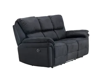 Saranda 3-sits Reclinersoffa 228 cm i Konstläder - Svart - Möbler - Soffa - Biosoffa & reclinersoffa - 3 sits biosoffa & reclinersoffa