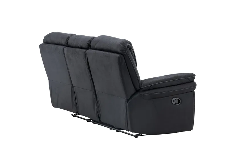 Saranda 3-sits Reclinersoffa 228 cm i Konstläder - Svart - Möbler - Soffa - Biosoffa & reclinersoffa - 3 sits biosoffa & reclinersoffa