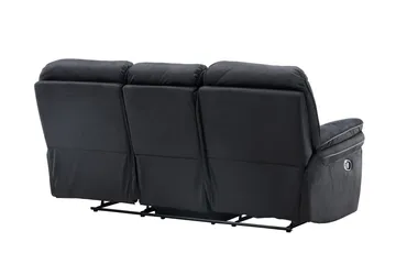 Saranda 3-sits Reclinersoffa 228 cm i Konstläder - Svart - Möbler - Soffa - Biosoffa & reclinersoffa - 3 sits biosoffa & reclinersoffa
