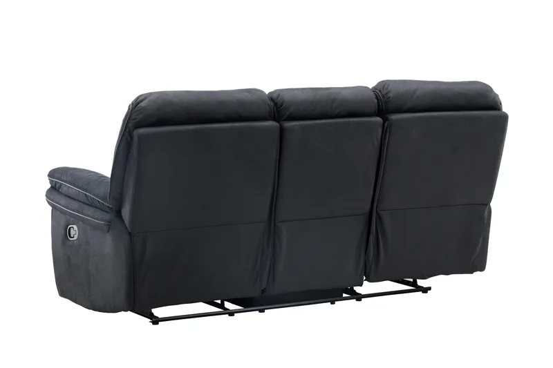 Saranda 3-sits Reclinersoffa 228 cm i Konstläder - Svart - Möbler - Soffa - Biosoffa & reclinersoffa - 3 sits biosoffa & reclinersoffa