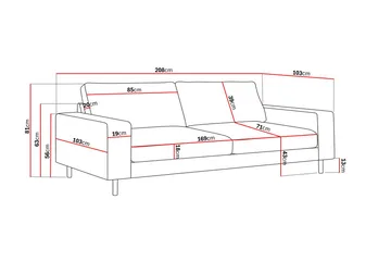 Scandi Djup 3-sits Soffa i Tyg - Mörkbrun - Möbler - Soffa - 3 sits soffa