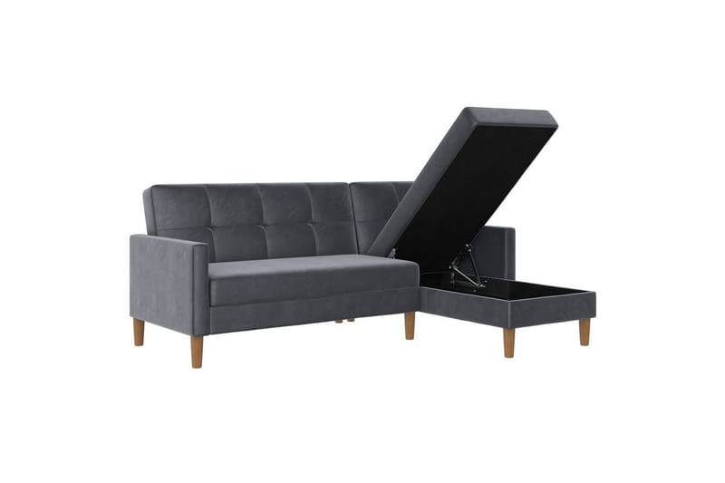 Schäslong Lilly Antracit, Sammet - Antracit, Sammet - Möbler - Soffa - Divansoffor & schäslongsoffa