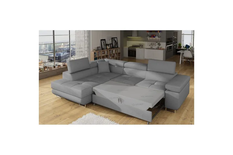 Sektionssoffa Eltap Anton 272x203x85 cm - Jarell 04, Ljusgrå, Vänster - Möbler - Soffa - Bäddsoffa