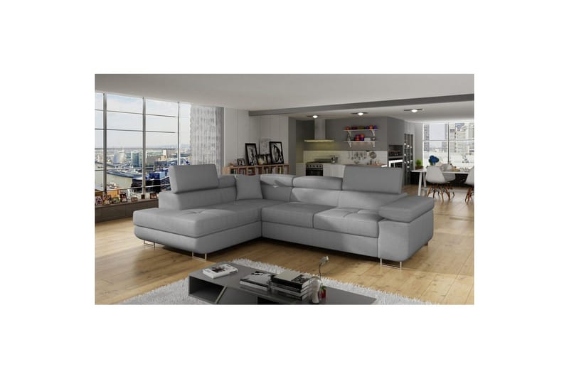Sektionssoffa Eltap Anton 272x203x85 cm - Jarell 04, Ljusgrå, Vänster - Möbler - Soffa - Bäddsoffa