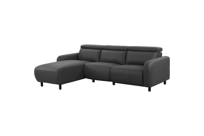Skaane 3-sits Vänster L-formad Hörnsoffa med Recliner i Konstläder - Grå - Möbler - Soffa - Skinnsoffor