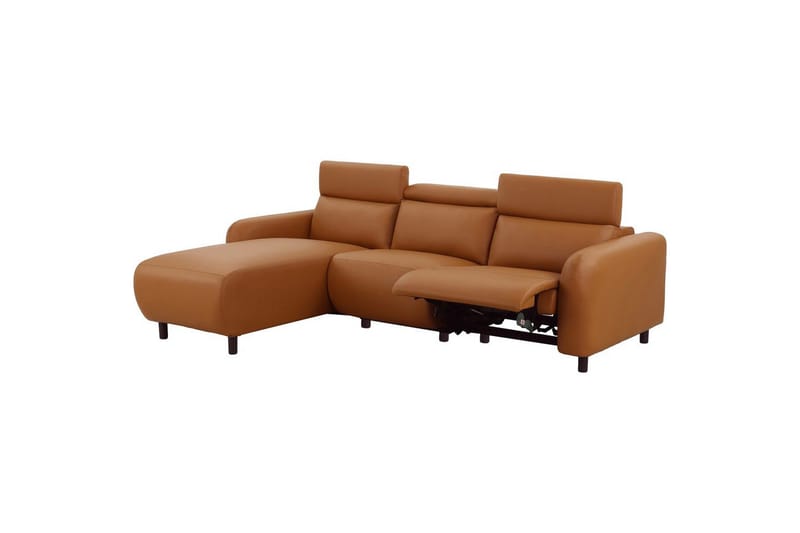 Skaane 3-sits Vänster L-formad Hörnsoffa med Recliner i Läder - Brun - Möbler - Soffa - Skinnsoffor