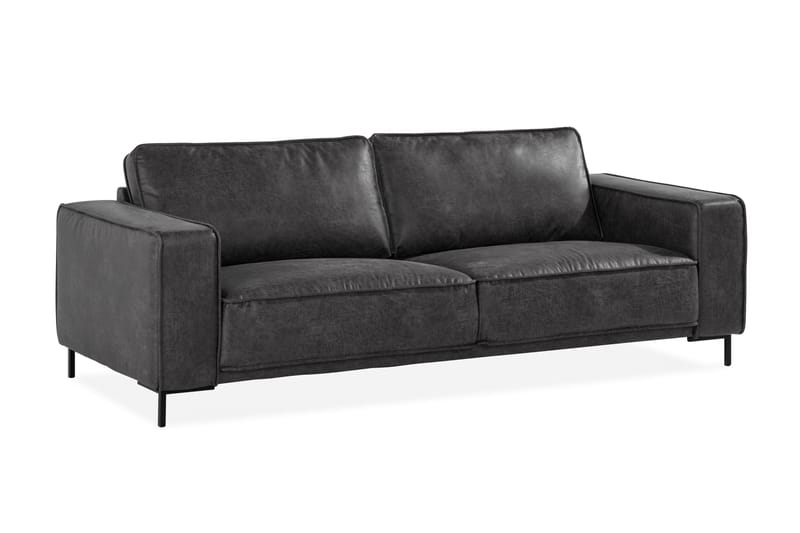 Akron 2,5-sits Soffa Bondedläder - Mörkgrå - Möbler - Soffa - Skinnsoffor