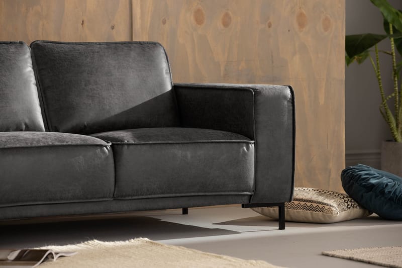 Akron 2-sits Soffa Bondedläder - Mörkgrå - Möbler - Soffa - Skinnsoffor