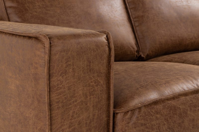 Akron 2-sits Soffa med Divan Vänster Bondedläder - Brun - Möbler - Soffa - Skinnsoffor