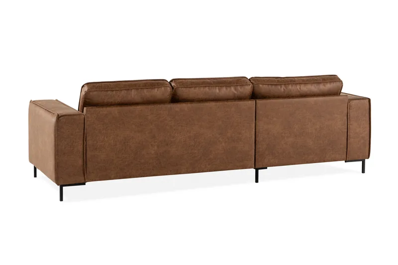 Akron 2-sits Soffa med Divan Vänster Bondedläder - Brun - Möbler - Soffa - Skinnsoffor