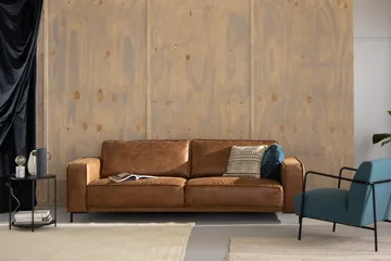 Akron 3-sits Soffa Bondedläder - Brun - Möbler - Soffa - Skinnsoffor