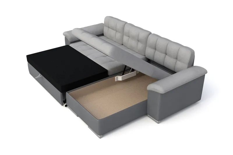 Camior Divanbäddsoffa 4-sits Höger Konstläder - Brun/Beige - Möbler - Soffa - Skinnsoffor