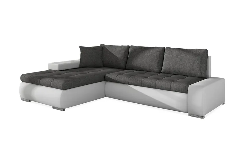 Cerys Divanbäddsoffa 265x185x85 cm Universal, Grå/Vit