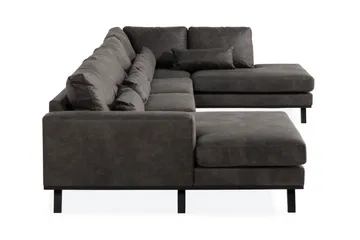 Copenhagen 5-sits Högervänd U-formad Soffa med Divan och Schäslong i Konstläder - Mörkgrå - Möbler - Soffa - Skinnsoffor