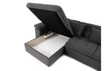 Dynir Hörnbäddsoffa Divan med Förvaring Höger - Beige/Brun - Möbler - Soffa - Skinnsoffor