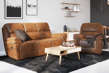Saranda 3-sits Soffa - Brun - Möbler - Soffa - Biosoffa & reclinersoffa - 3 sits biosoffa & reclinersoffa