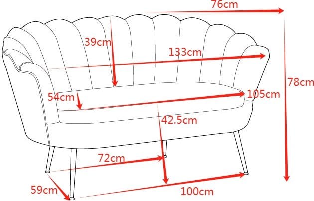 Soffa 2-sits brun sammet med kromade ben - Brun - Möbler - Soffa - Sammetssoffa
